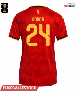 Günstige Belgien Amadou Onana #24 Heimtrikot Damen WM 2026 Kurzarm